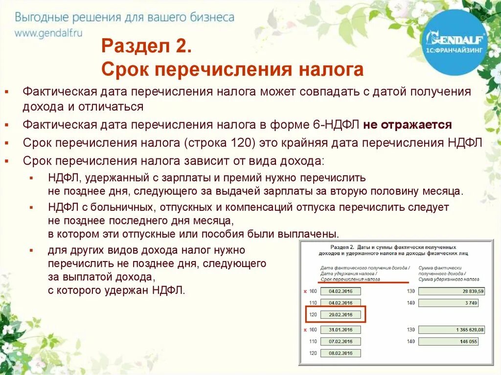 По второму сроку перечисления. Сроки перечисления. Перечисление дат. Сроки перечисления НДФЛ. 6 НДФЛ срок перечисления налога.