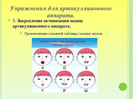 Упражнения для развития речевого аппарата