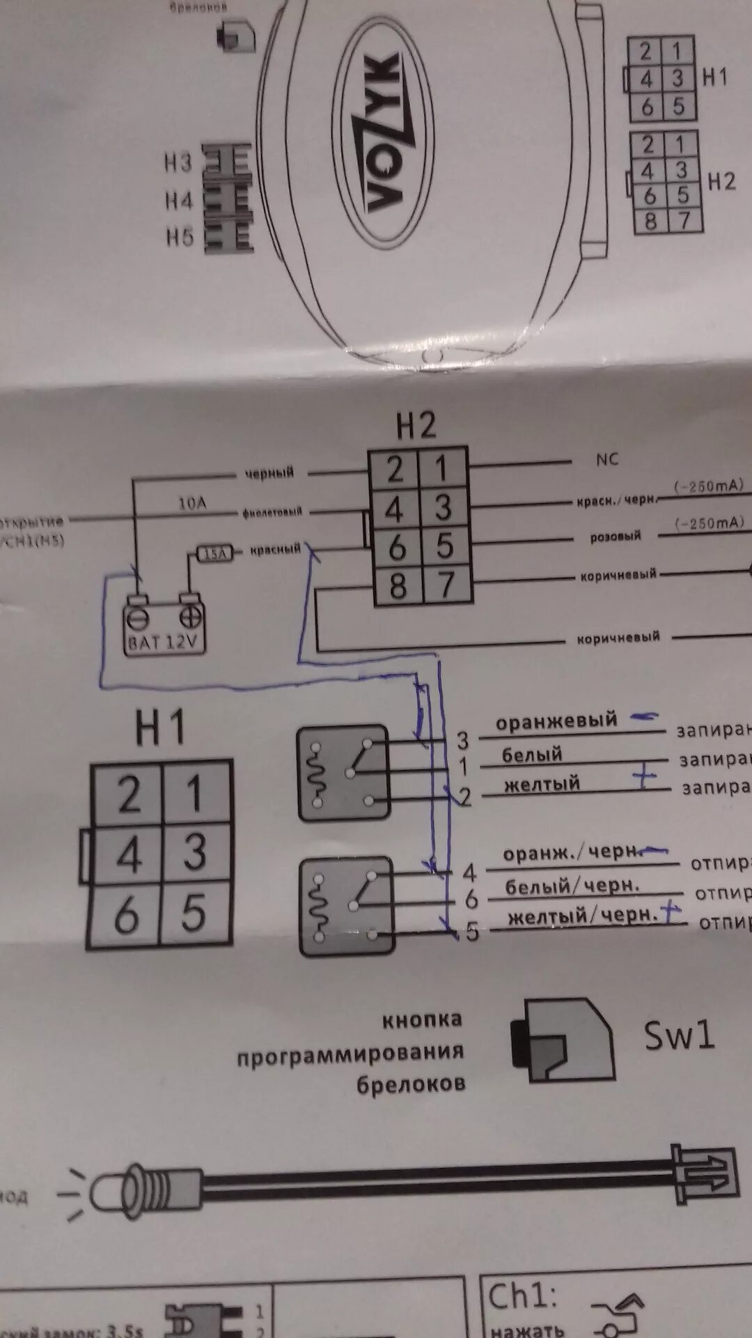 Установка модуля управления центральным замком с дистанционным управлением на ВА