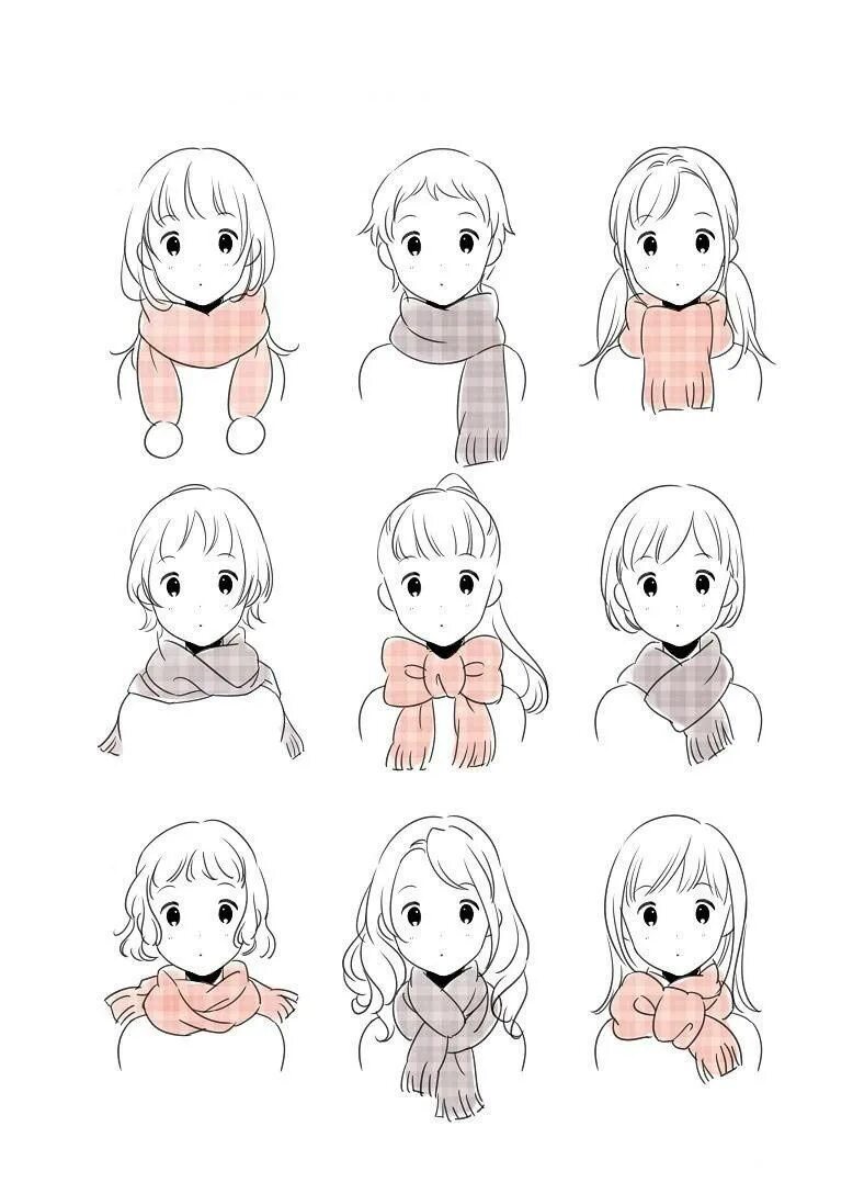 Шарф туториал референс. Референсы одежды с шарфом. Шарф рисование аниме. Шарф на шее референс. Шарф референс.