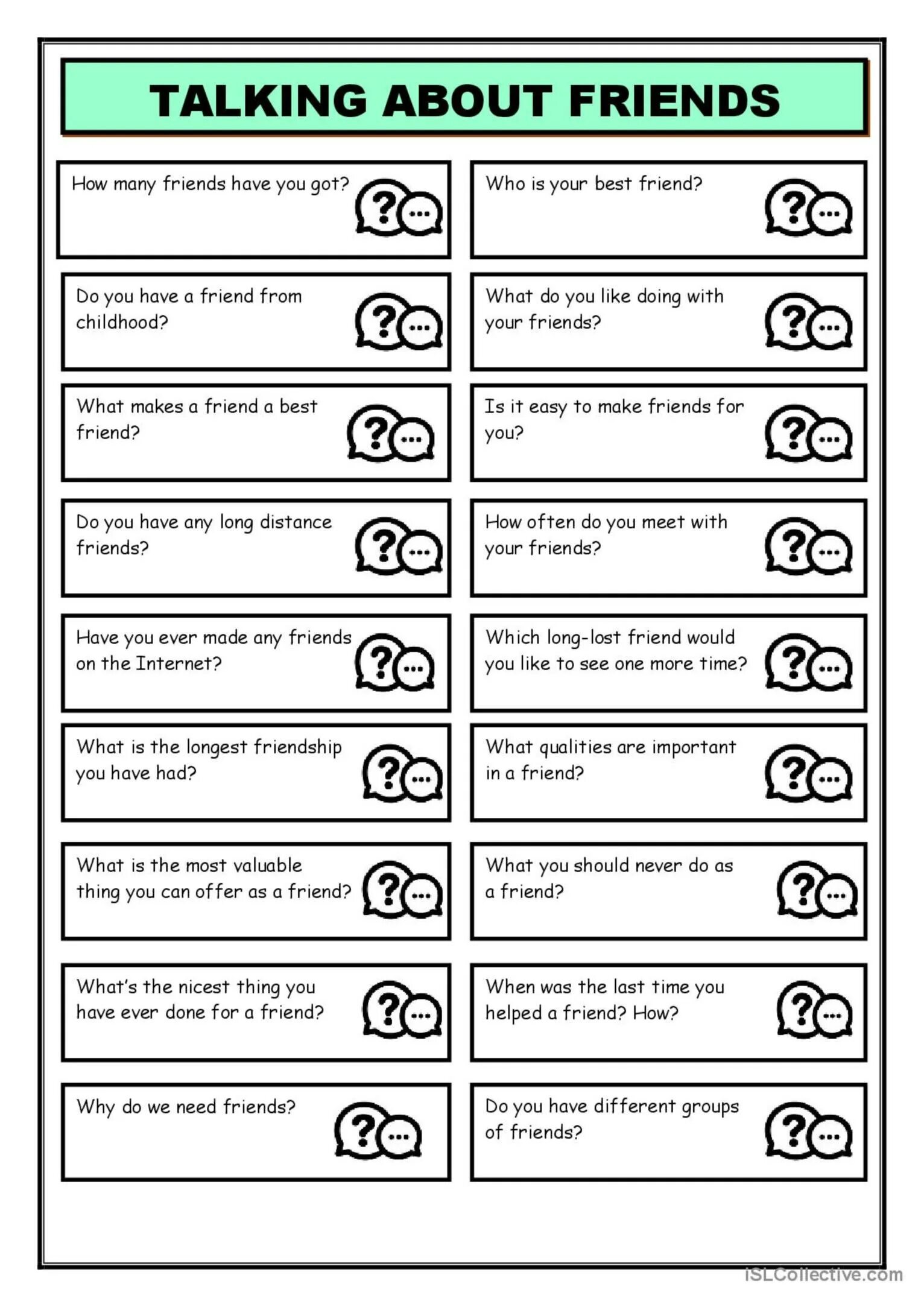 Talking exercises