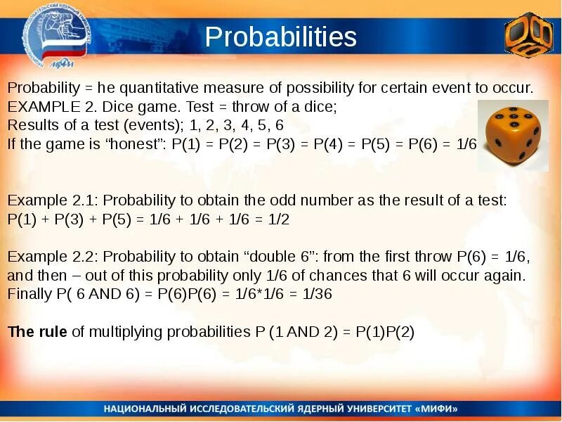 Вероятность 8 из 40. Probability Theory. Elementary information from the Theory of probability ppt.