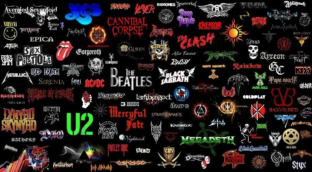Логотипы групп. Названия рок групп. Логотипы музыкальных групп. Логотипы разных рок групп.