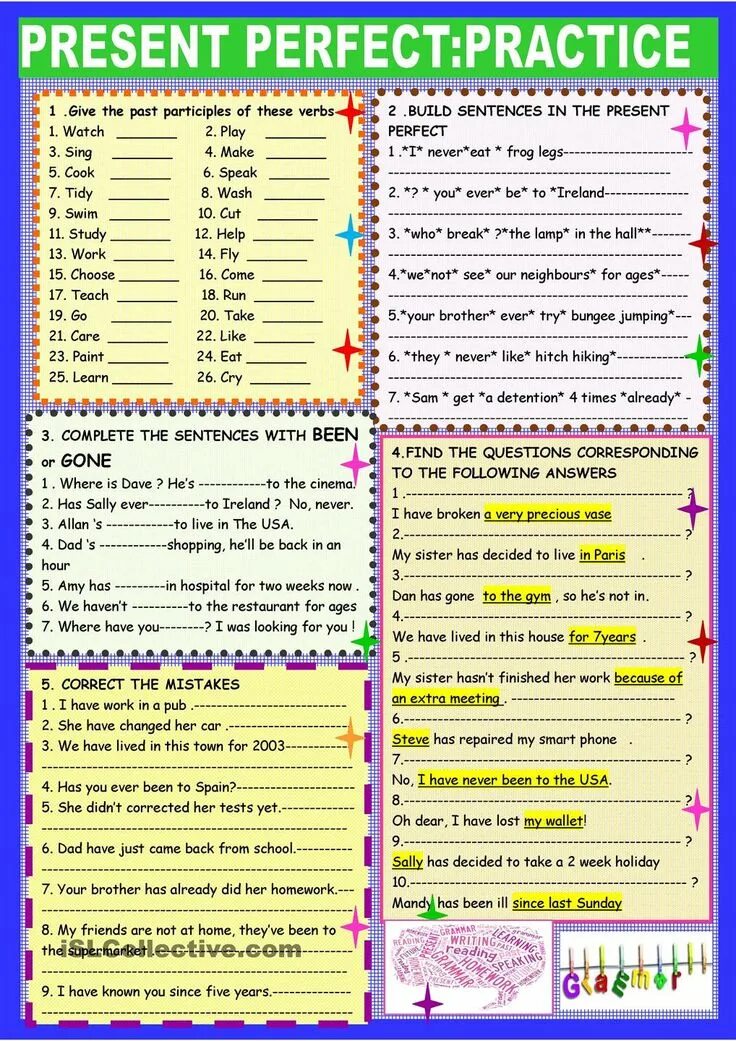Present perfect вопрос ответ. Present perfect в английском языке worksheets. present perfect worksheets 7 класс. презент перфект worksheets. grammar worksheet present perfect ответы.