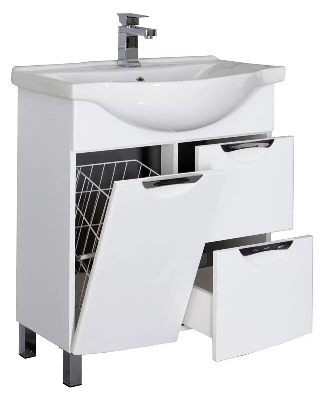 тумба под раковину с корзиной