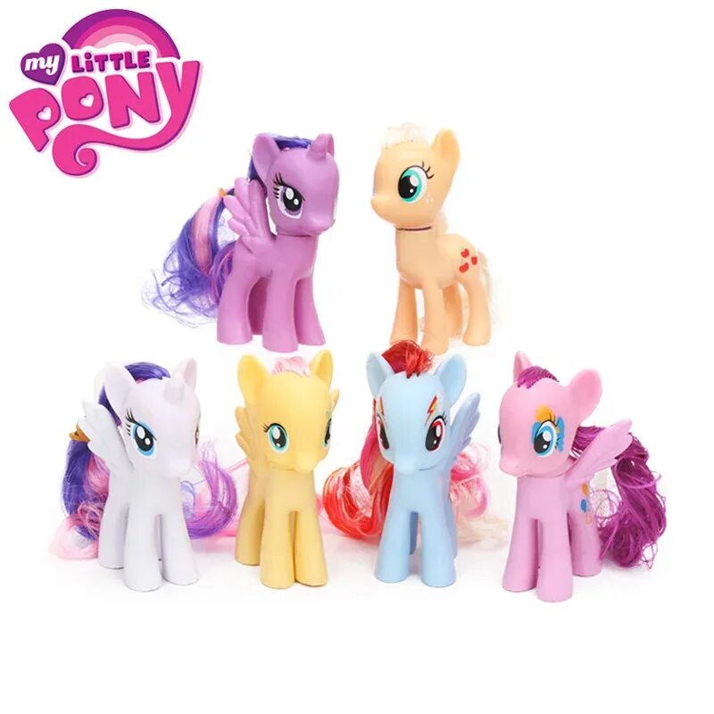 Купить пони старых. My little Pony набор игрушек 6. My little Pony Hasbro набор 6 пони. Набор май Литтл пони из 6 пони. My little Pony игрушки наборы.