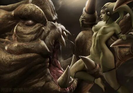 Oola & Rancor - NSFW, Арт, Рисунок, Star Wars, Oola, Rancor, Ninjart1st...