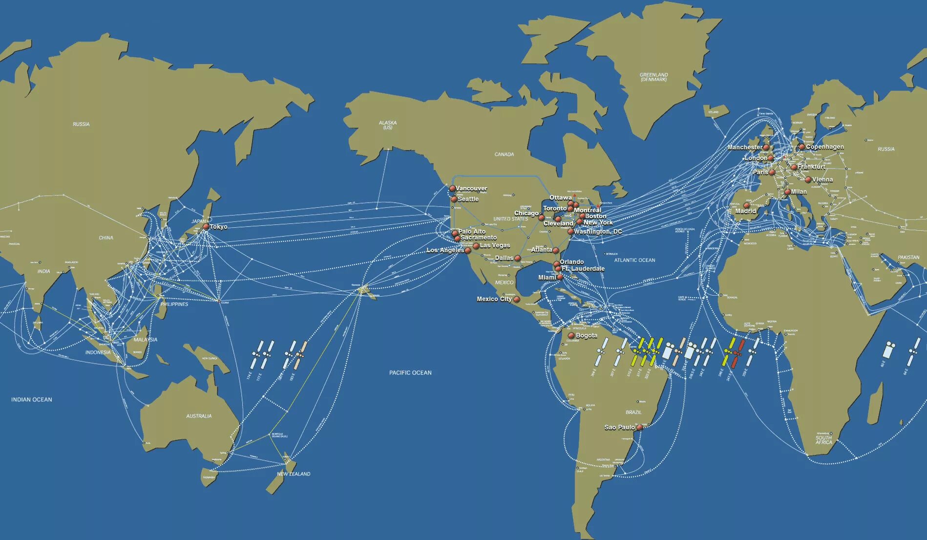 Карта мирового интернета. Карта интернет кабелей. Кабели интернета в мире. Карта подводных кабелей интернета.