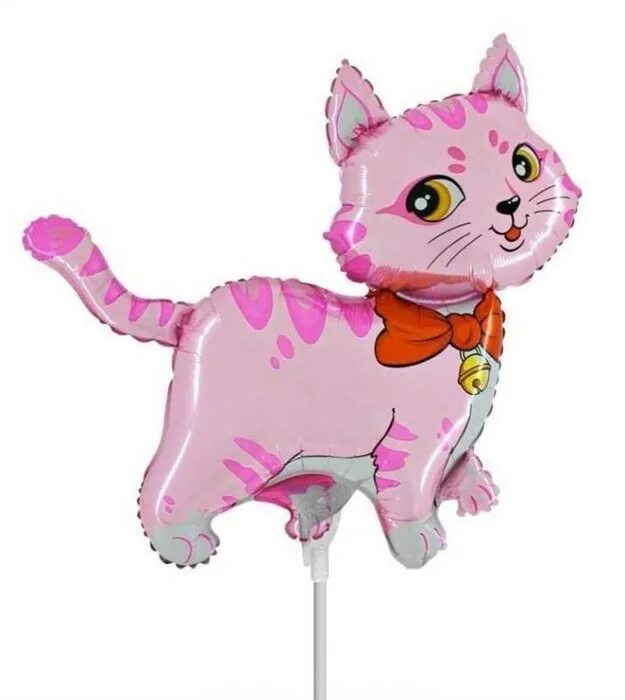 Фольгированный шар кот. Розовая кошка. фольгированная кошка. кошка розовая фольга. шар фольга кошечка.