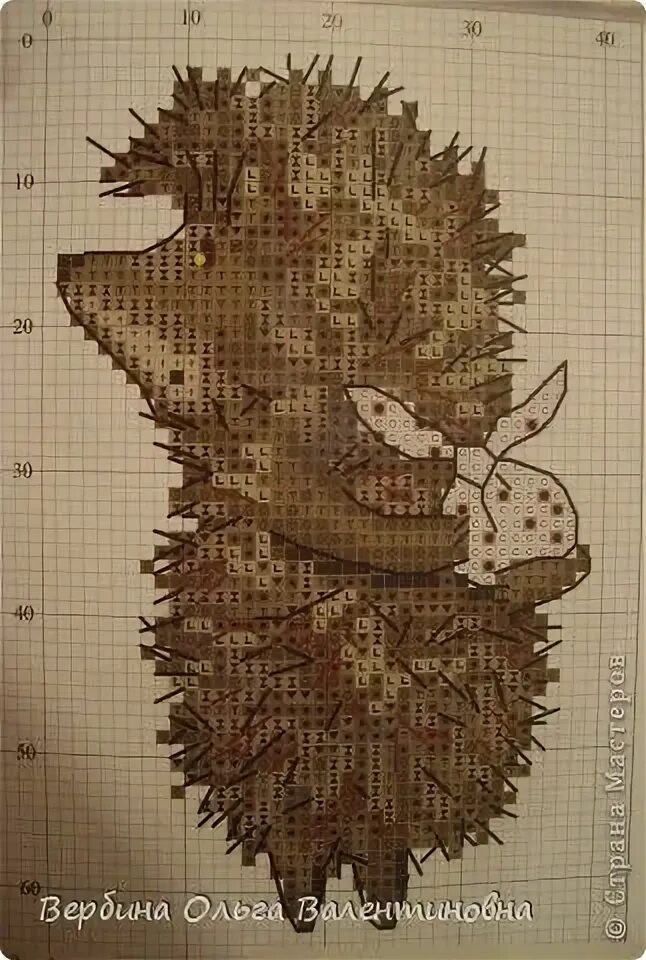 Рисунок ежика спицами