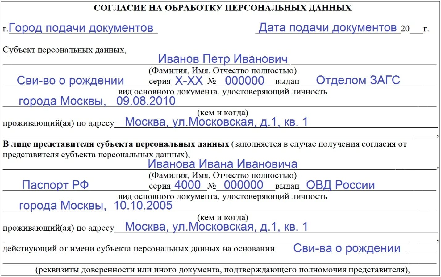 Как заполнить согласие на обработку персональных данных образец. Пример заполненного согласия на обработку персональных данных. Согласие на обработку персональных данных образец заполненный. Согласие на обработку персональных данных для визы образец. Пфр согласие