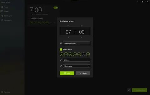 Windows 10 clock