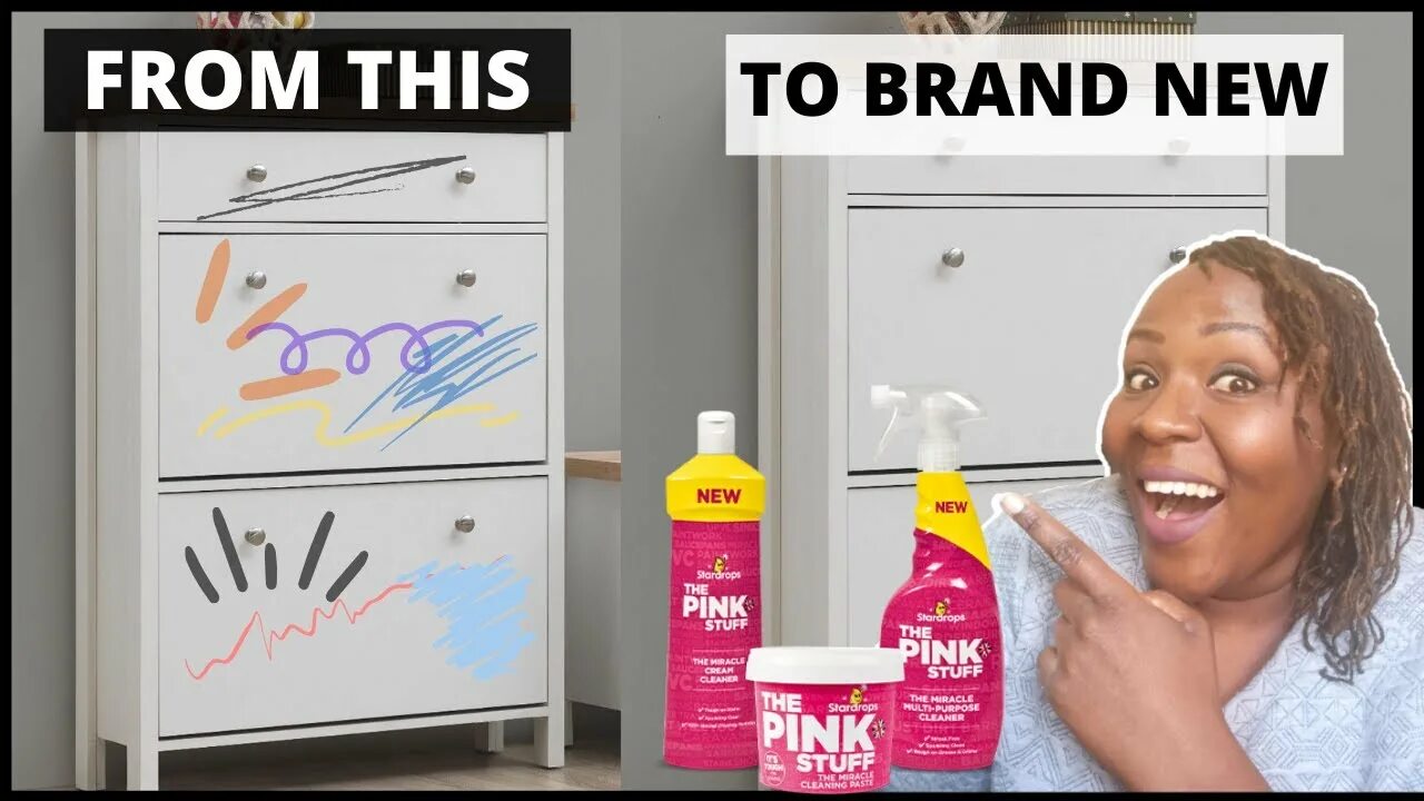 Pink clean. The pink stuff. how can a clam cram in a clean cream can?.