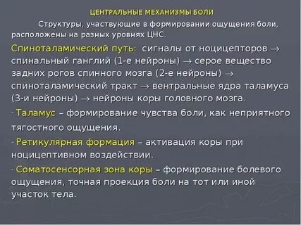 Механизмы боли