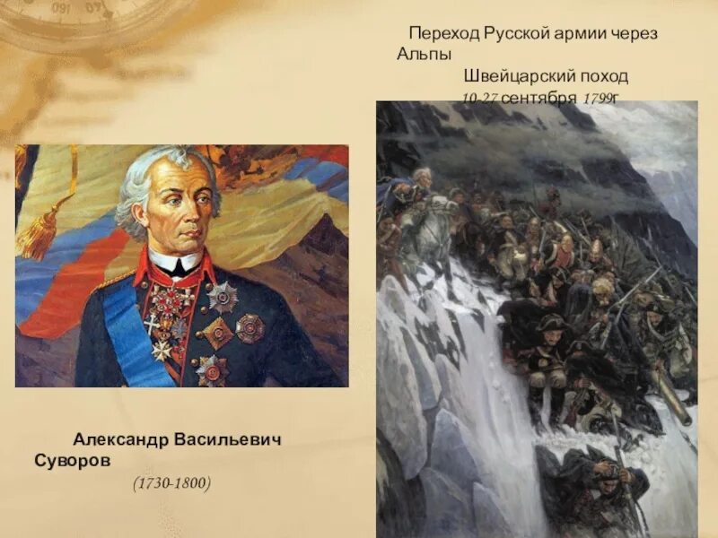 Какие походы совершил суворов. Швейцарский поход Суворова 1799.