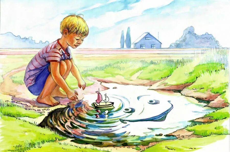 Рассказ лужа. Сюжетные картинки для дошкольников. Рассказ лужа. Рассказ лужа. Лето иллюстрация.