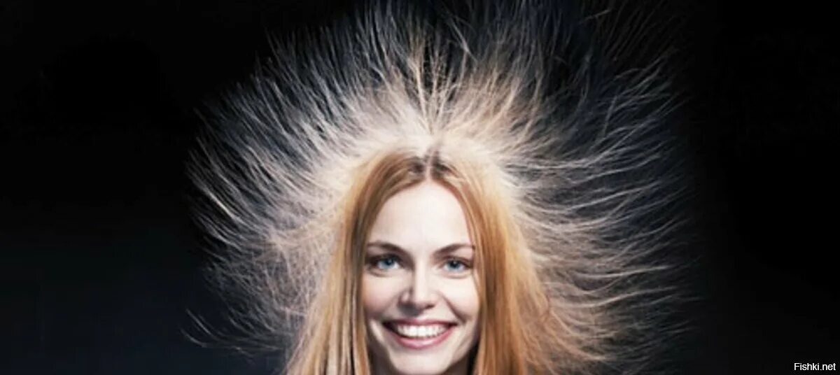 Волосы электризуются. Волосы дыбом. Электролизованные волосы. Прическа дыбом.
