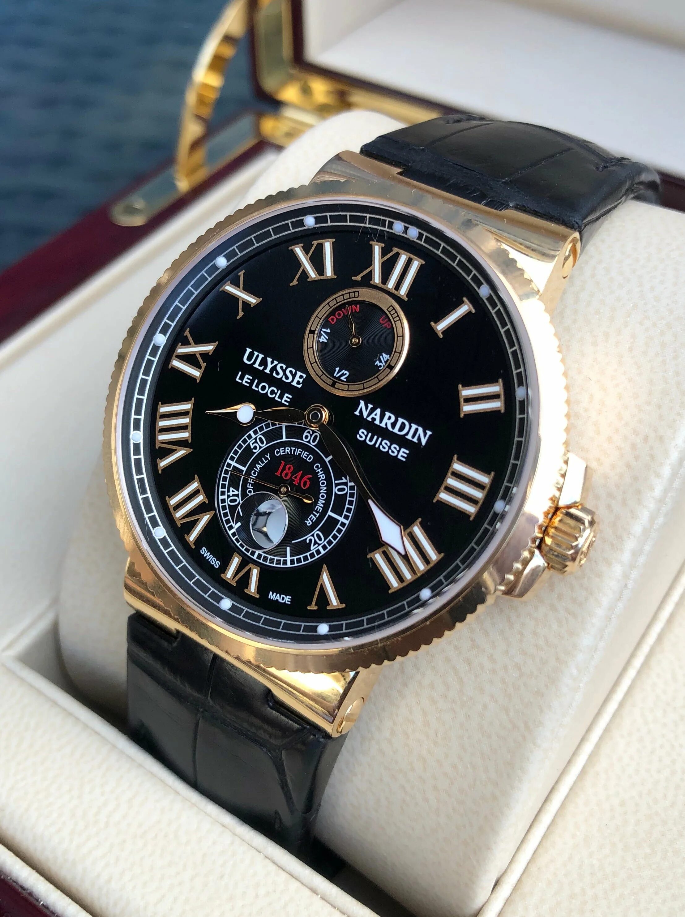 Maxi marine. Улисс Нордин. Наручные часы Ulysse Nardin 266-67-3/43. Ulysse Nardin Marine. Ulysse Nardin Marine Gold.