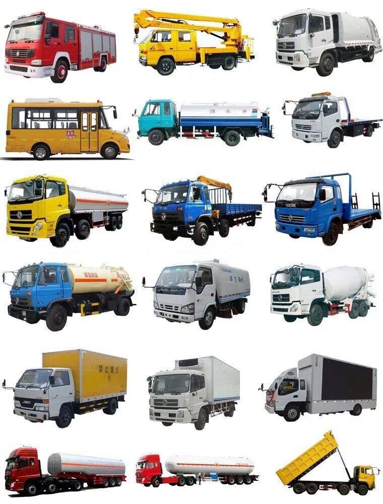 Легковые автомобили троллейбусы грузовые автомобили. Грузовые машины. Типы грузовых автомобилей. Название грузовых машин. Специализированные машины.