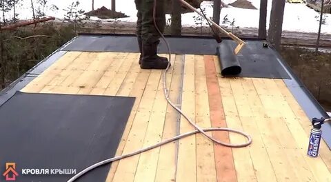 Устройство кровли из рубероида