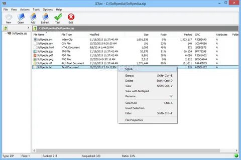 Unpacking files