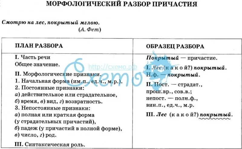 Морфологический разбор слова покрытого 7