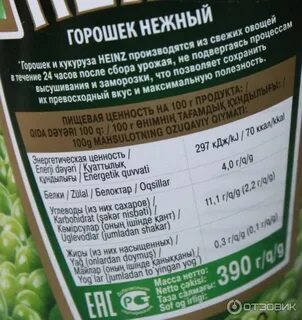 Зеленый горох ккал