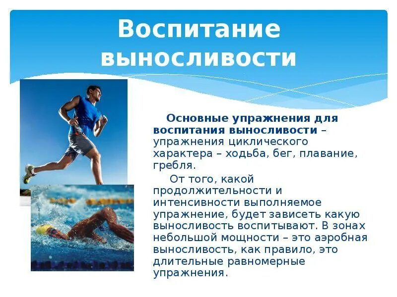 Система упражнений в циклических видах спорта. Упражнения для воспитания выносливости. комплекс упражнений для воспитания выносливости. упражнения на аэробную общую выносливость. двигательные качества выносливость.