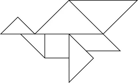 Танграм птица из треугольников и четырехугольников