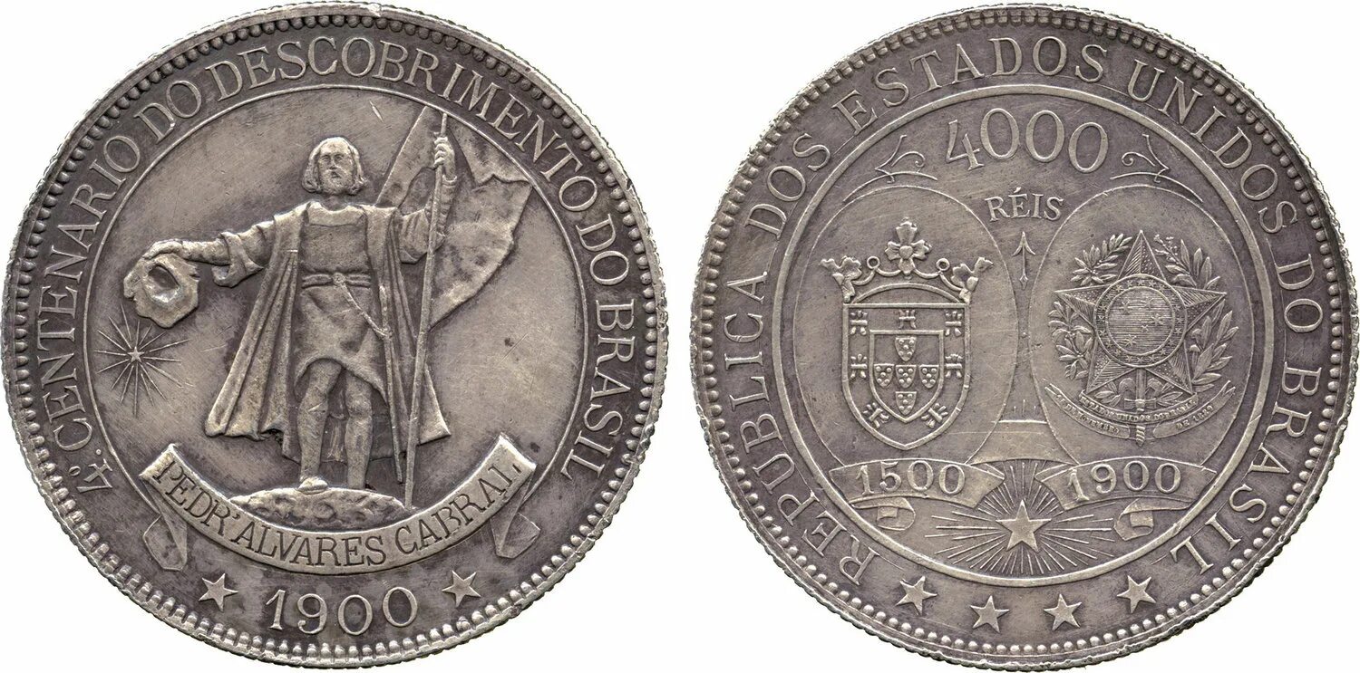 Монета 2000 Reis 1900. Педру первый монета. 400 Jahre Kepler Gesetze 2009 жетон. Brazil 1000 Réis 1900 (4th Centenary of Brazilian Discovery.