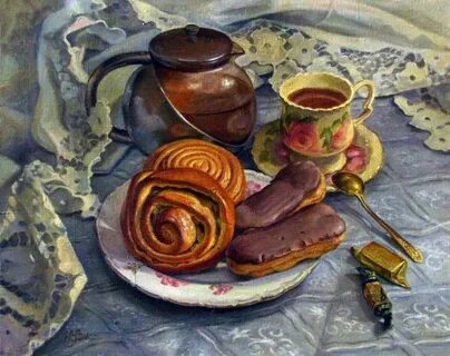 Чай с баранками и торт
