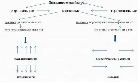 Какие виды движения земной коры вы знаете