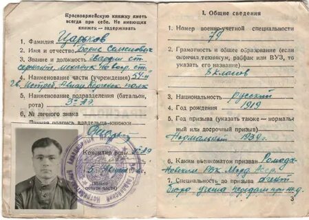 Специальности призыва