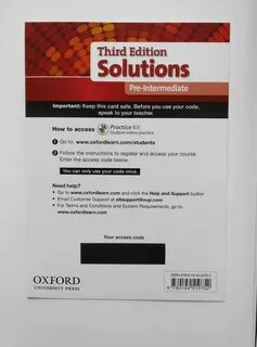 Solutions pre intermediate unit 3
