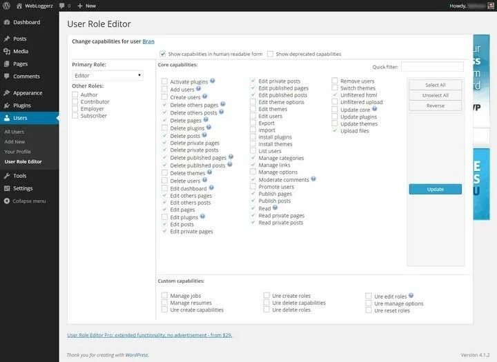 Users editor. User role plugin WORDPRESS. Wp_user_roles. WORDPRESS roles capabilities. WORDPRESS Editor.