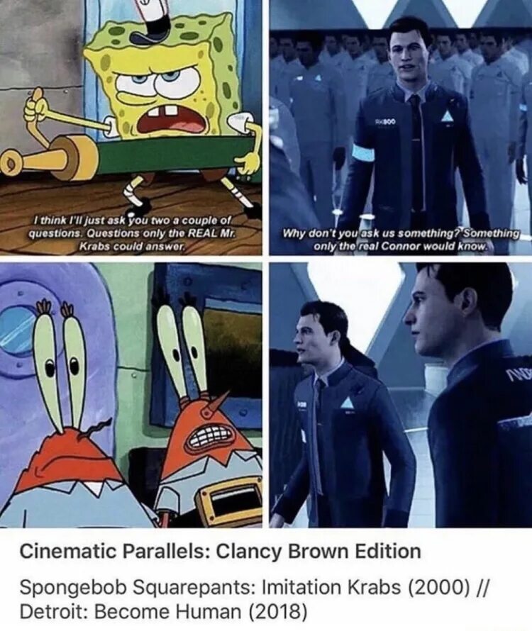 I ll just asking. Клэнси Браун губка Боб. Спанч Боб машина времени Детройт. Cinematic Parallels Мем. Cinematic Parallels Мем попугай.