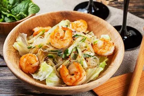 Фунчоза с креветками и овощами рецепт
