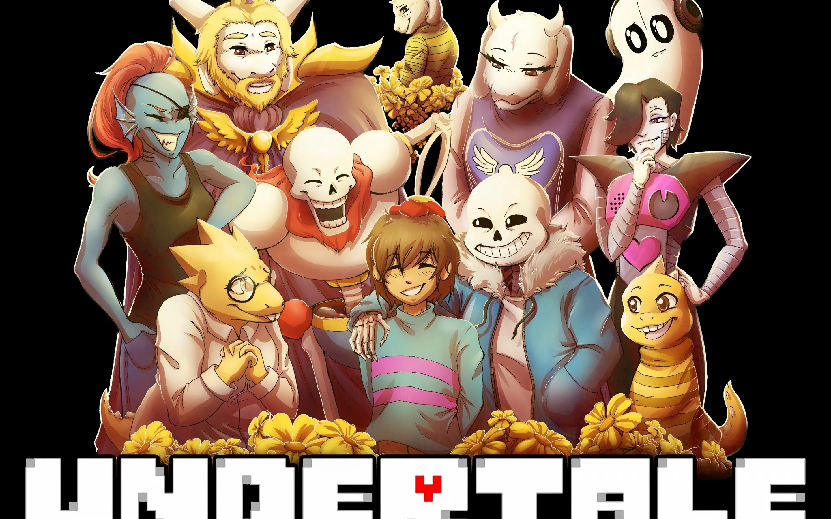 Фото undertale. Андертейл. Главные персонажи андертейл. Андертейл арты персонажей. Андертейл на рабочий стол.