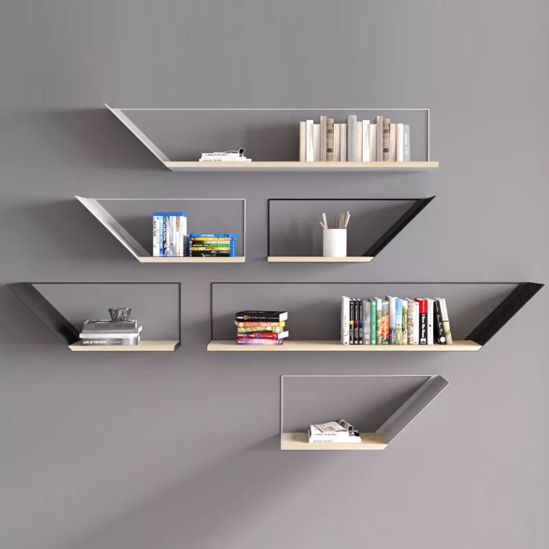 Полка "Wall Shelf-s (bas WL-001)" белая. Полка WL-002 «Wall Shelf – m». Оригинальные настенные полки. Подвесные полки.