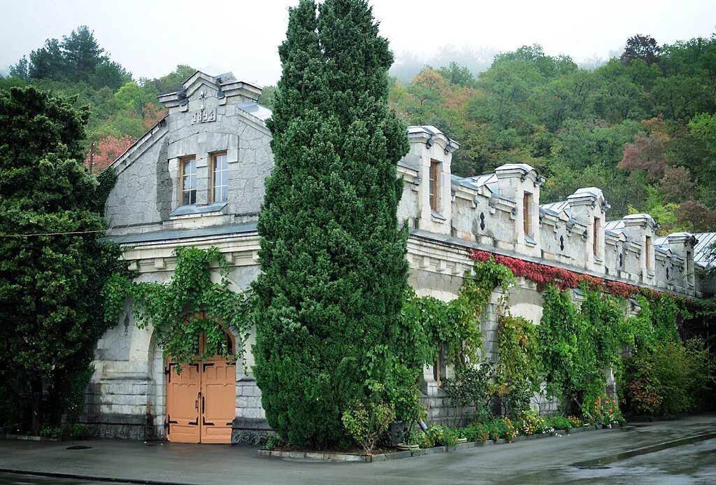 Завод массандра крым. Дегустационный зал Массандра в Алупке. Массандра Воронцовский дворец дегустационный зал. Массандровский дворец кипарисы. Можжевеловая роща Массандровский дворец.