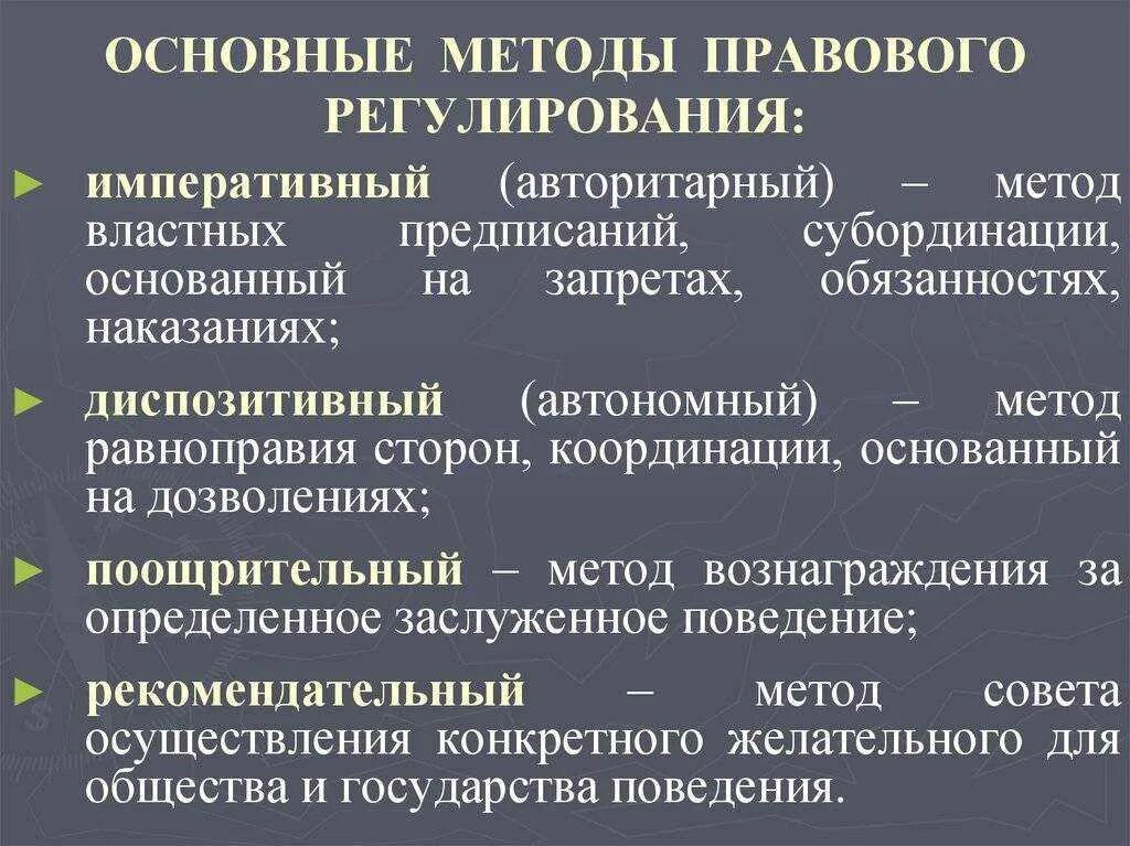 Запрещающий тип правового регулирования. Методы правового регулирования. методы правовогоьрегулированичя. методыправвого регулирования. основные методы правового регулирования.