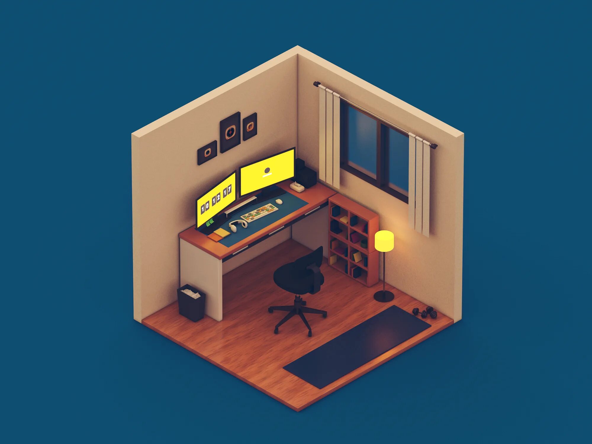 Тини румс. 3d isometric Room гейминг. Геймерская комната 3d. Мини комната геймера. Изометрическая комната.