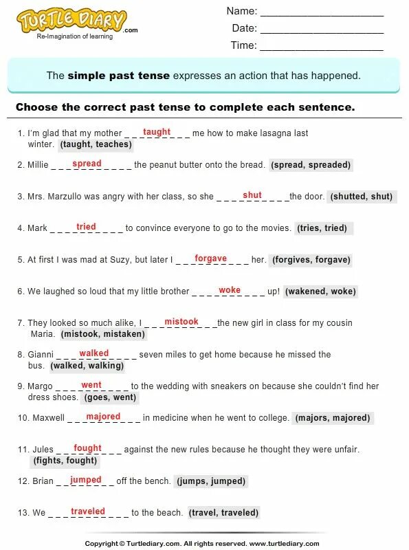 Worksheets грамматика. Verb Tenses exercises. Tenses Worksheets. Past simple sentences.