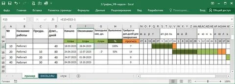Excel календарные дни