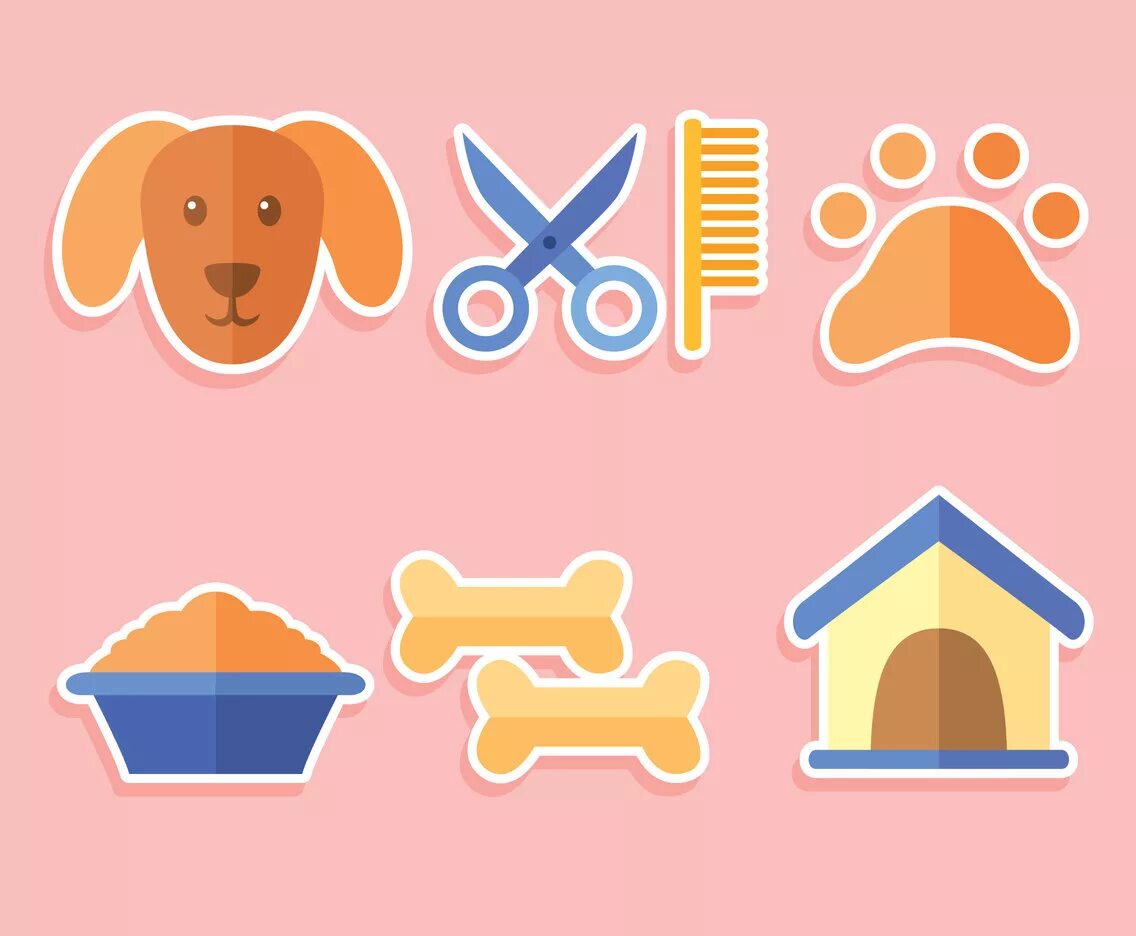 Собака Flat. Pet Grooming vector. Логотип с домашним животным. Groomers icon Dogs. Flat dog