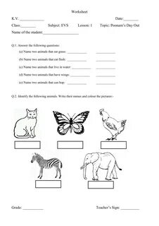 Evs class 4 worksheets