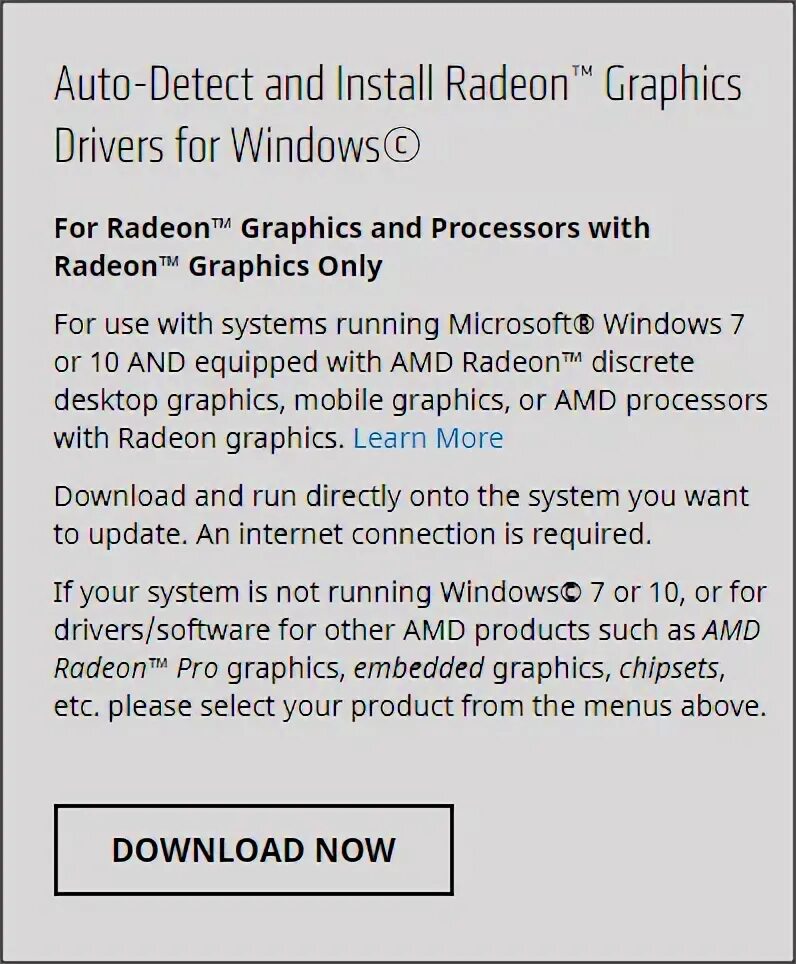 Auto detect driver. Amd driver autodetect.