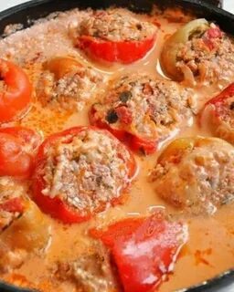 Перец фаршированный фаршем с подливкой рецепт