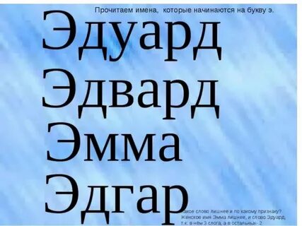 Есть имя на букву э
