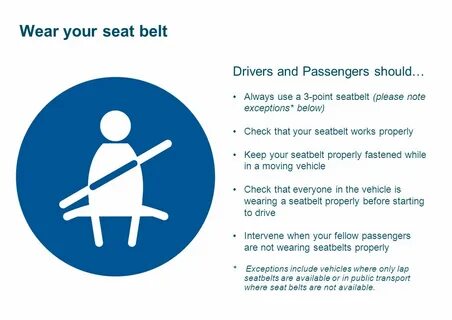You wear your seatbelt during the